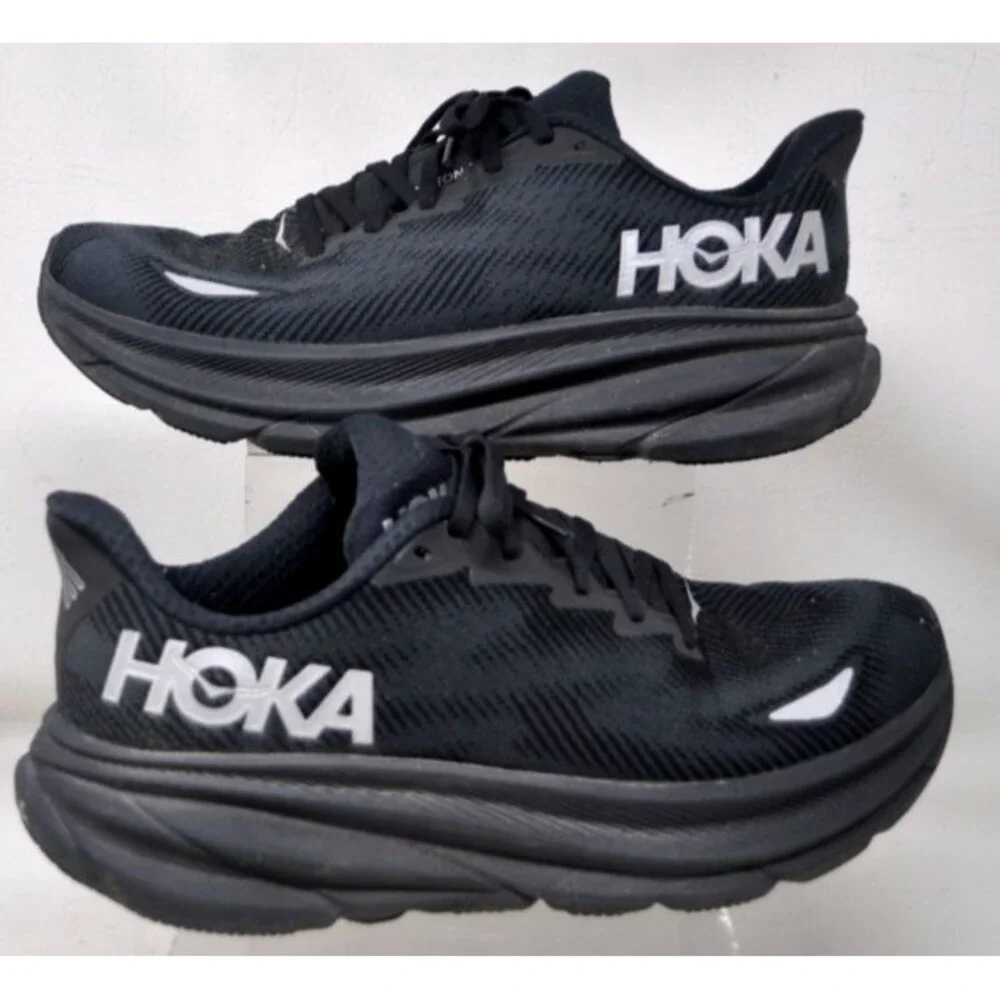 Hoka Clifton 9 GTX Mens Sz 8D Running Shoes Black Gore-Tex Waterproof Athletic